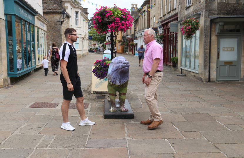 Nic speaking to resident on Corsham High Street