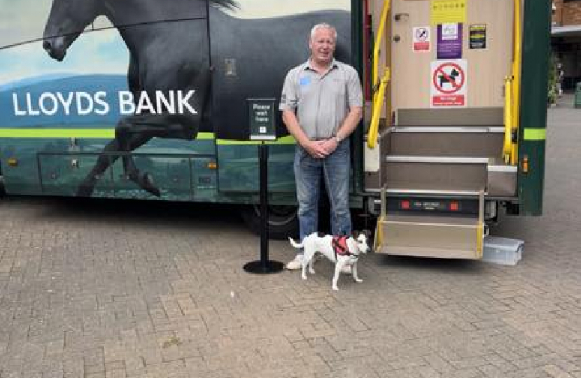 Nic outside the mobile banking unit.