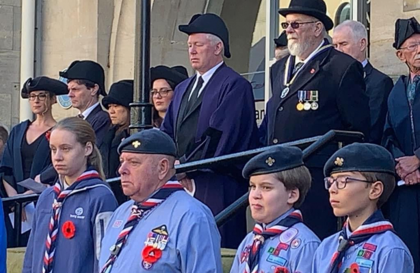 Image of people in uniform during 2 minute silence.