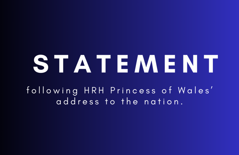 Statement following HRH Princess of Wales' address to the nation.