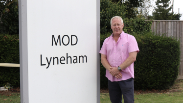 Nic Puntis outside MOD Lyneham